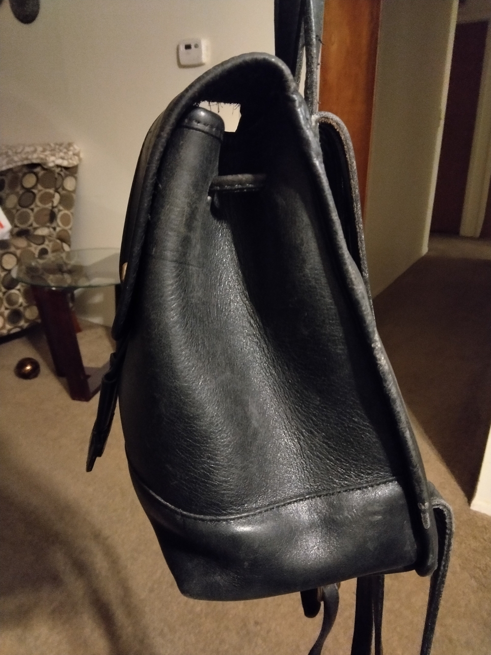 Vintage Coach Black Leather #9960 Dayback with Gold Turn-Lock - Picture 2 of 6